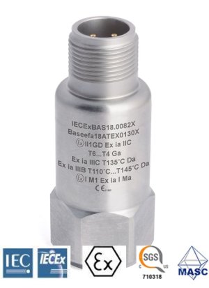 AC Premium Compact HS170I Intrinsically Safe Accelerometer, Top Entry