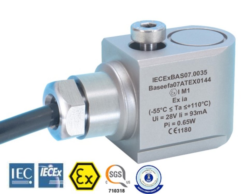 AC and temperature intrinsically safe accelerometer