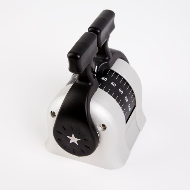 Double handle control lever. Transverse movement. Both scales ±100